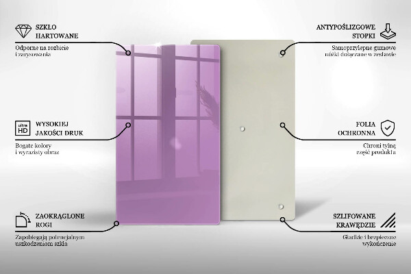 Steklena podloga za rezanje Vijolična barva