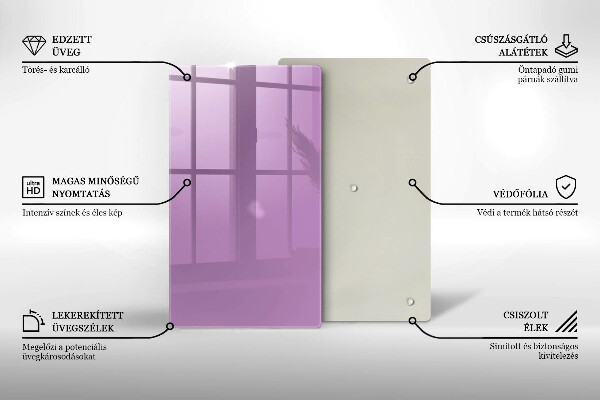 Steklena podloga za rezanje Vijolična barva