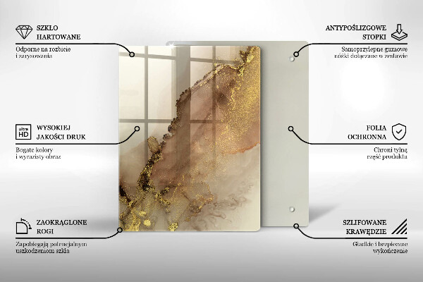 Steklena podloga za rezanje Vijolična barva