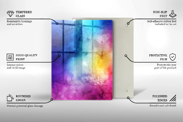 Steklena podloga za rezanje Roza barva