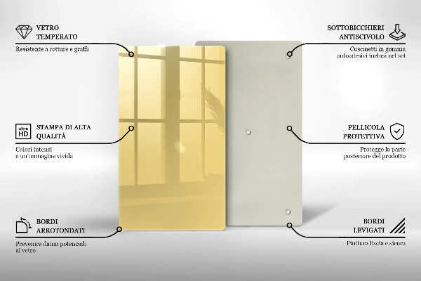 Steklena podloga za rezanje Rumena