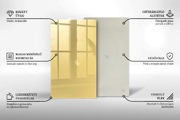 Steklena podloga za rezanje Rumena