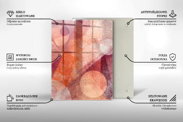 Steklena podloga za rezanje oranžna barva