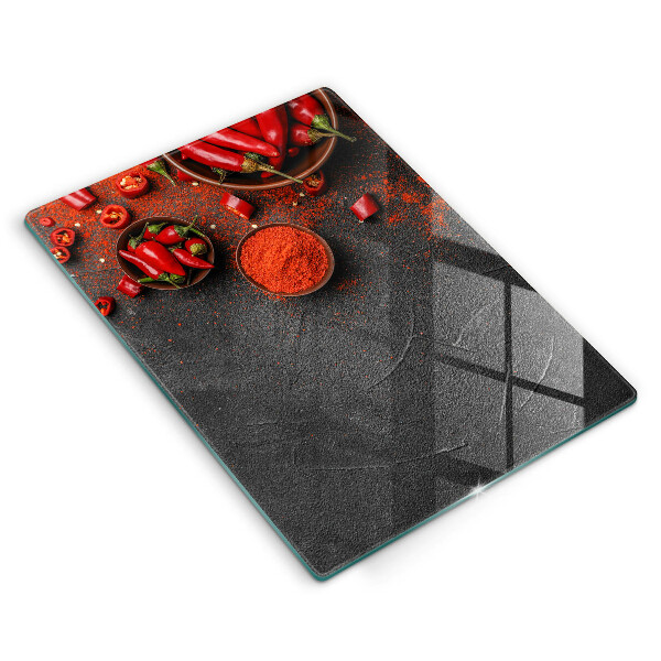 Steklena podloga za rezanje Rdeča čili paprika