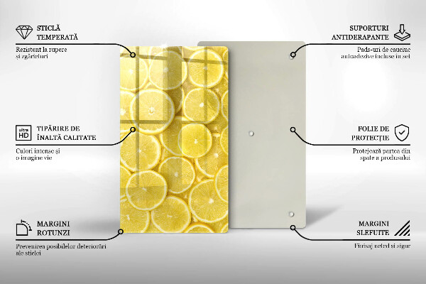 Steklena podloga za rezanje Sadež limone