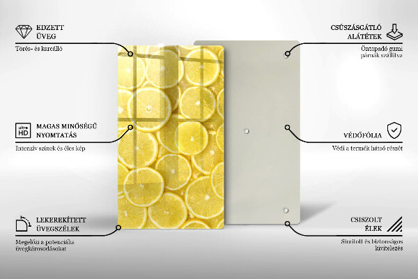 Steklena podloga za rezanje Sadež limone