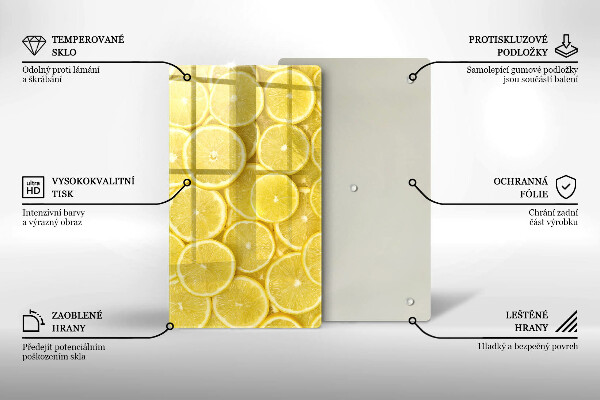 Steklena podloga za rezanje Sadež limone