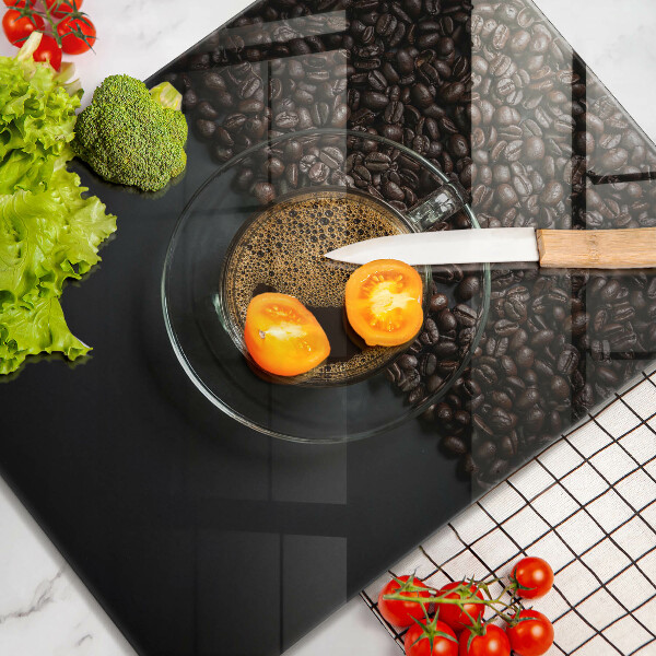 Steklena podloga za rezanje Kava in fižol