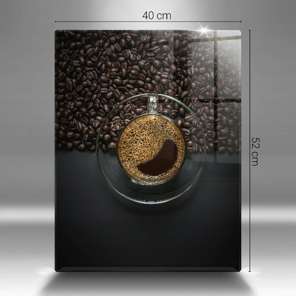 Steklena podloga za rezanje Kava in fižol