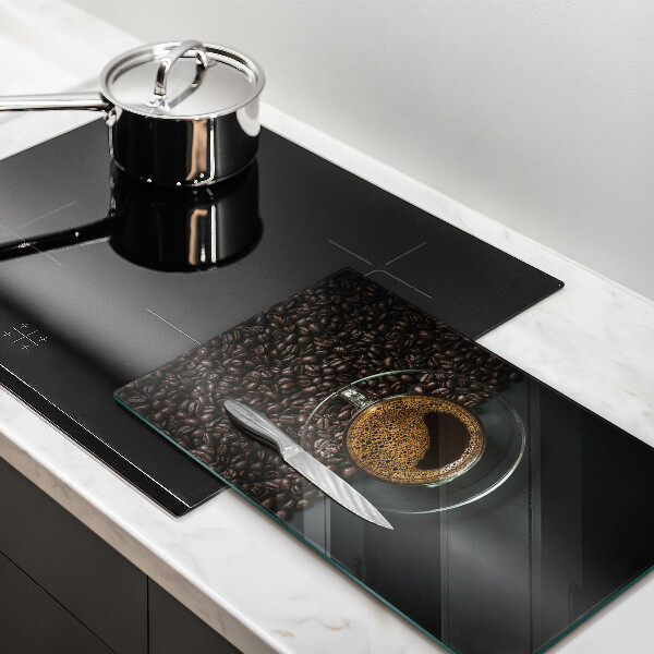 Steklena podloga za rezanje Kava in fižol