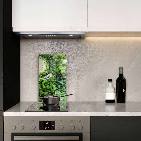 Steklena podloga za rezanje Zelena zelenjava