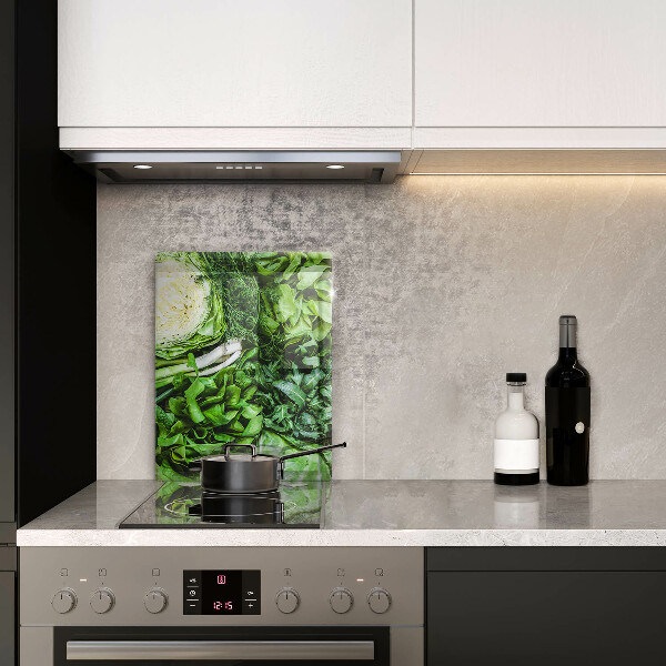 Steklena podloga za rezanje Zelena zelenjava