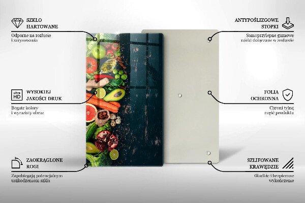 Steklena podloga za rezanje Sadje in zelenjava