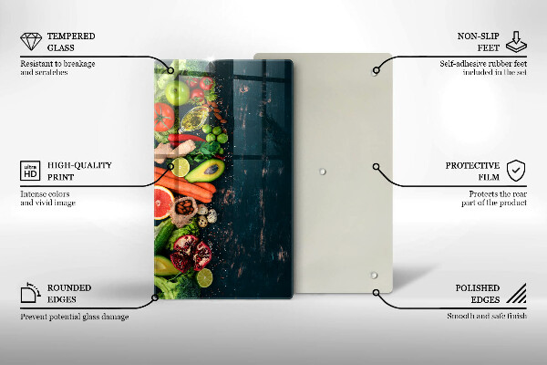 Steklena podloga za rezanje Sadje in zelenjava