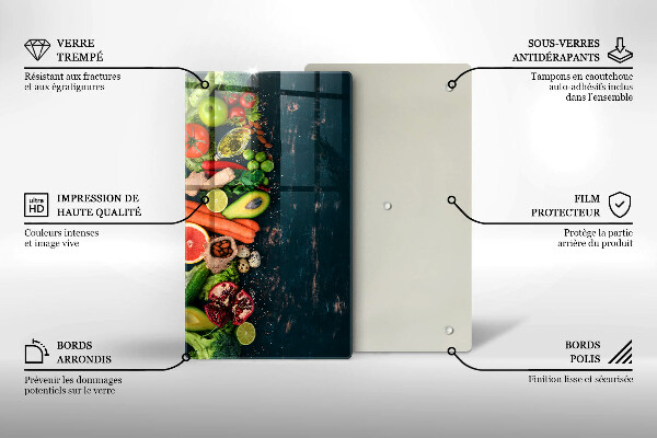 Steklena podloga za rezanje Sadje in zelenjava