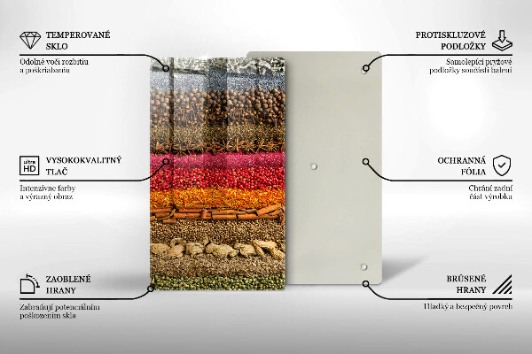 Steklena podloga za rezanje Pisane začimbe