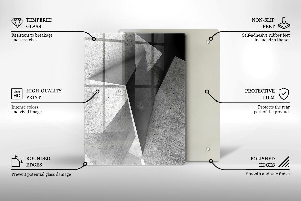 Steklena podloga za rezanje Tekstura lesa