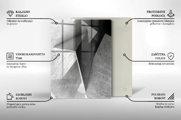 Steklena podloga za rezanje Tekstura lesa