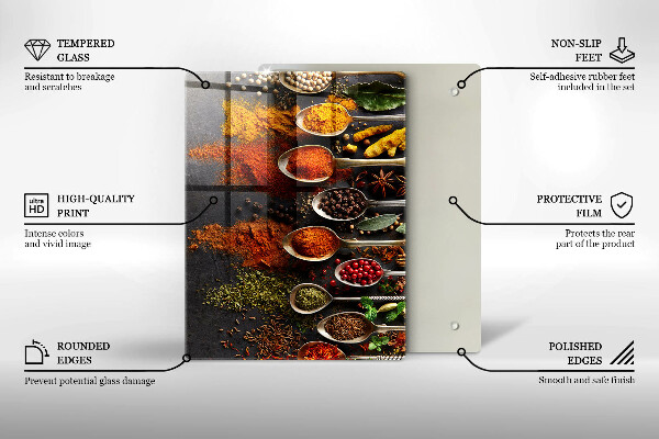 Steklena podloga za rezanje Poslikani boho listi