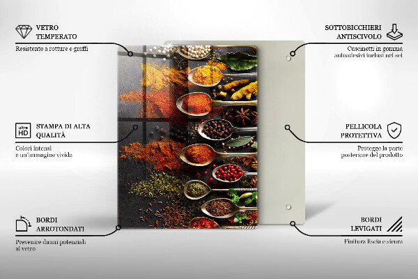 Steklena podloga za rezanje Poslikani boho listi