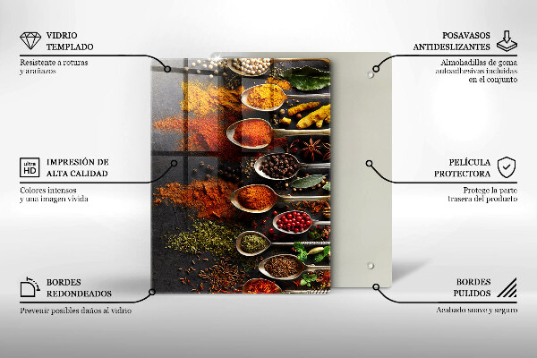 Steklena podloga za rezanje Poslikani boho listi