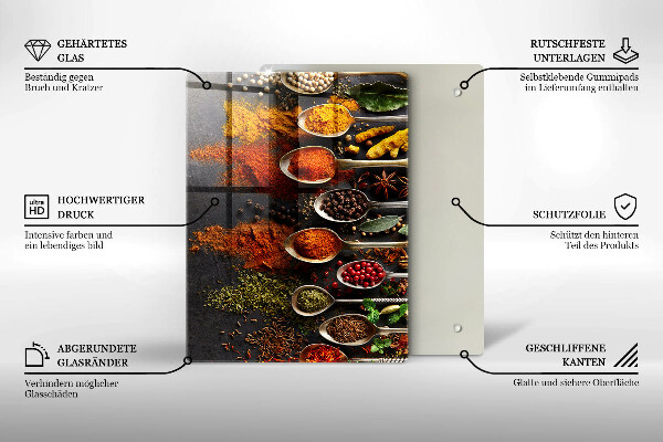 Steklena podloga za rezanje Poslikani boho listi