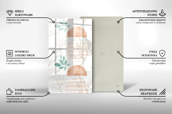 Steklena podloga za rezanje Boho vzorec listov