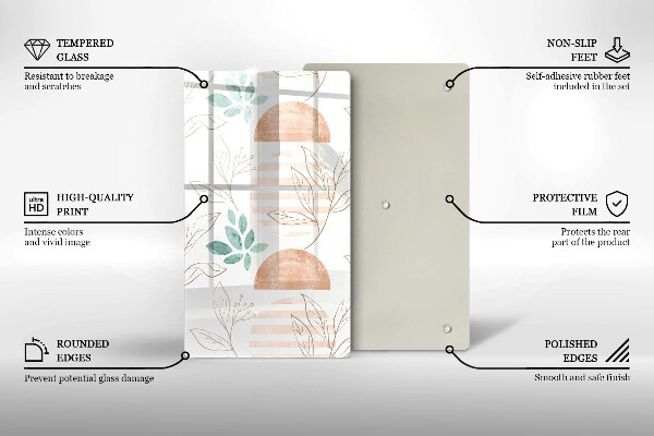 Steklena podloga za rezanje Boho vzorec listov