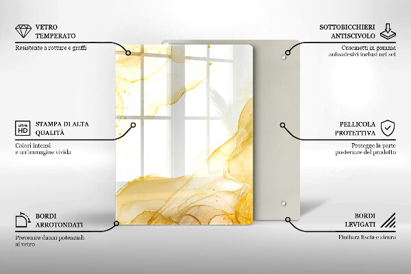 Steklena podloga za rezanje Boho vzorec listov