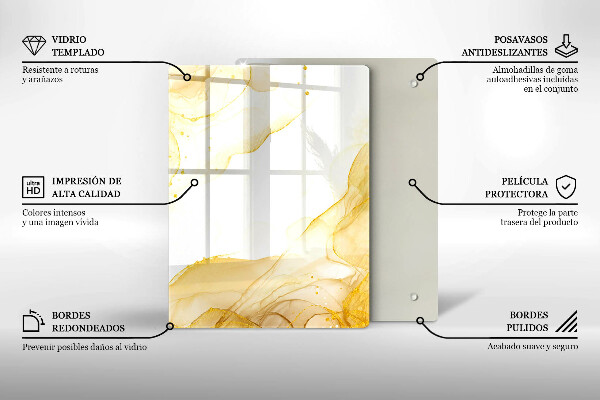 Steklena podloga za rezanje Boho vzorec listov