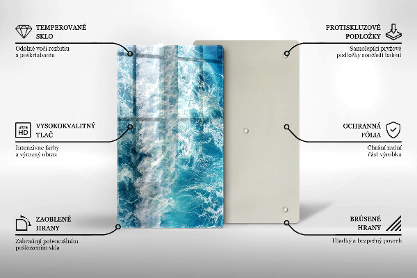 Steklena podloga za rezanje Valovi morske vode