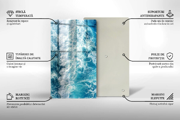 Steklena podloga za rezanje Valovi morske vode