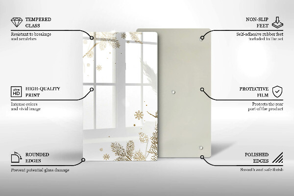 Steklena podloga za rezanje Zimski okraski