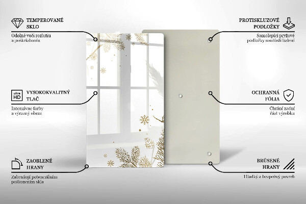 Steklena podloga za rezanje Zimski okraski