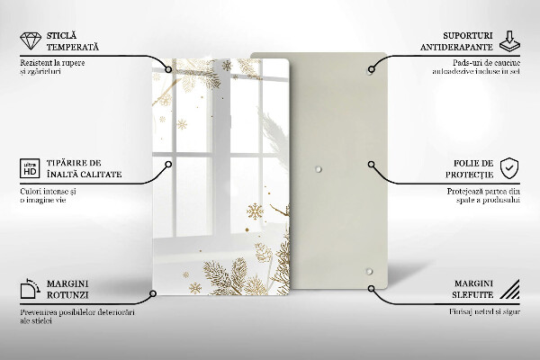 Steklena podloga za rezanje Zimski okraski