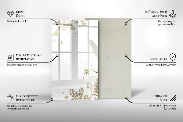 Steklena podloga za rezanje Zimski okraski