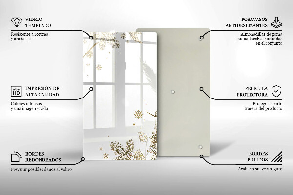 Steklena podloga za rezanje Zimski okraski