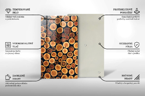 Steklena podloga za rezanje Leseni štori