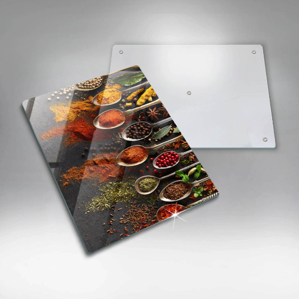 Steklena podloga za rezanje Žlice z začimbami
