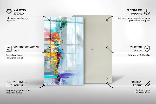 Steklena podloga za rezanje Naslikana abstrakcija