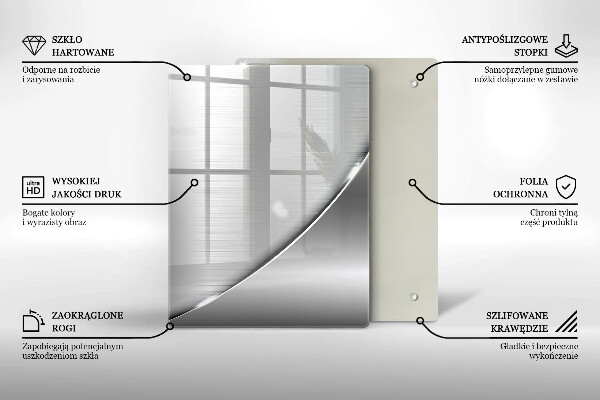 Steklena podloga za rezanje Trikotniki in voda