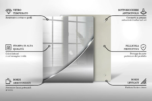 Steklena podloga za rezanje Trikotniki in voda