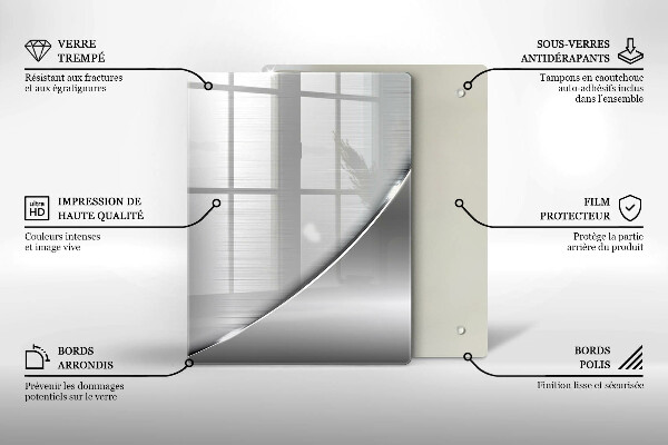 Steklena podloga za rezanje Trikotniki in voda