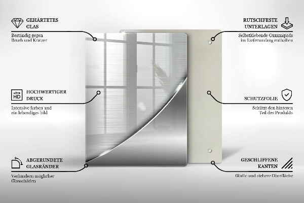 Steklena podloga za rezanje Trikotniki in voda