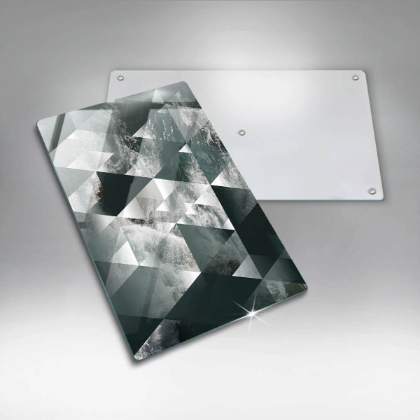 Steklena podloga za rezanje Trikotniki in voda