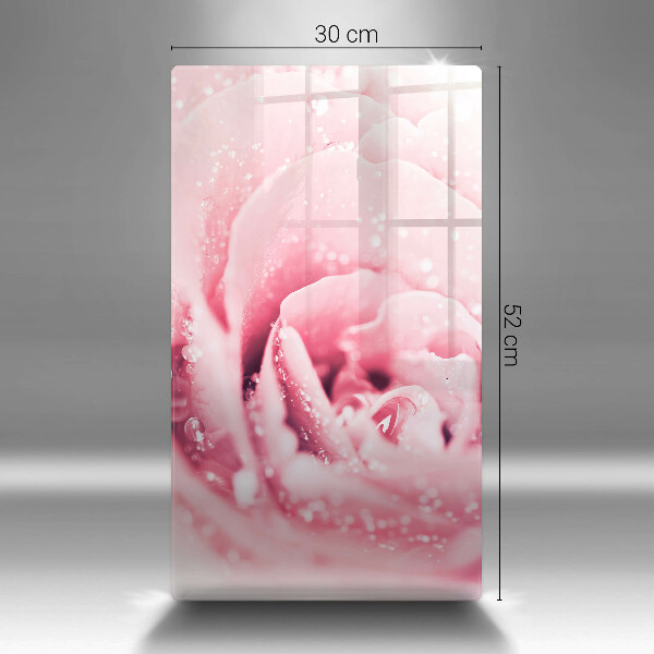 Steklena podloga za rezanje Rosne kapljice in cvet vrtnice