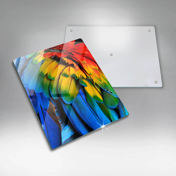 Steklena podloga za rezanje Pisano perje papige