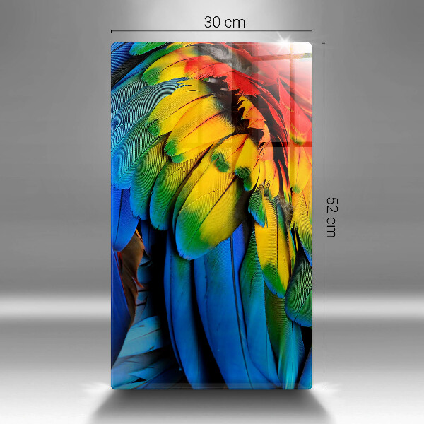 Steklena podloga za rezanje Pisano perje papige