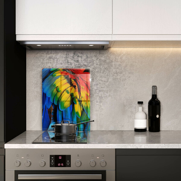 Steklena podloga za rezanje Pisano perje papige