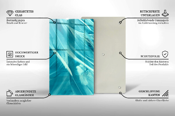 Steklena podloga za rezanje Nežno perje